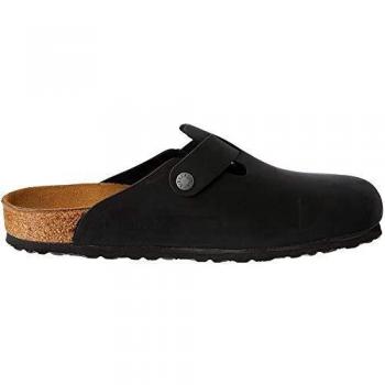 Birkenstock Boston Oiled Nubuck Black Clogs and Slippers