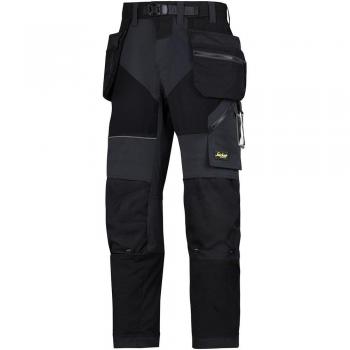 Snickers Workwear Pantalones de Trabajo FlexiWork+ para Hombre, pierna 35plg, Negro, Poliéster