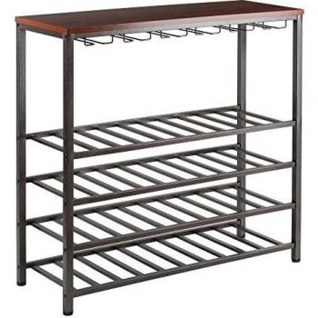 Winsome Wine Storage, Wood, Anitque Bronze, 38.03W x 36.42H x 14.02D