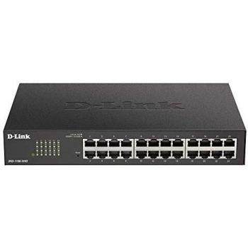 D-Link DGS-1100-24V2 - 24-Port Gigabit Smart Managed Switch with VLAN support, layer 2 features, QoS, 802.3az EEE, Fanless , Black
