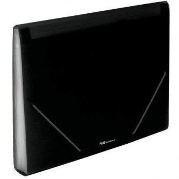 Plus Office 180695 - Carpeta clasificadora A4 con 12 compartimentos, color negro
