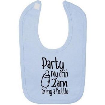FLOSO - Babero con velcro Modelo Party My Crib 2am Bring A Bottle para bebés unisex niños niñas