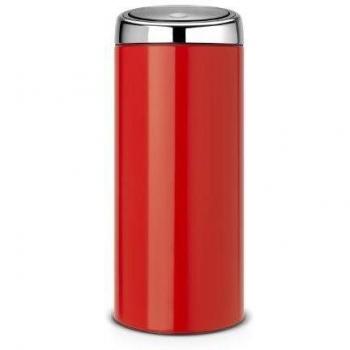 Brabantia Touch Bin - Cubo de basura, 30 litros, cubo interior de plástico extraíble, color rojo carmín