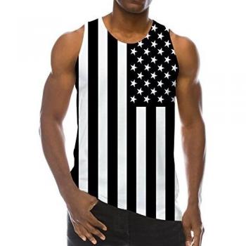 RAISEVERN la Bandera de América 3D Modelo del Estampado Divertido Realista Underwaist de Gimnasia Tapas del Tanque Hombres Pequeño