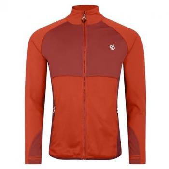 Dare2b Men's Substratum II Core Stretch Full Zip Polar Fleece Midlayer in Cinnamon/Tuscan Red, Size L
