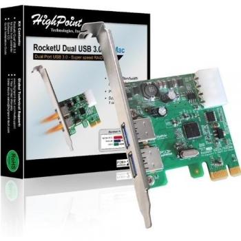 HighPoint RocketU Dual USB 3.0 - Tarjeta PCI-Express 2.0 para Mac