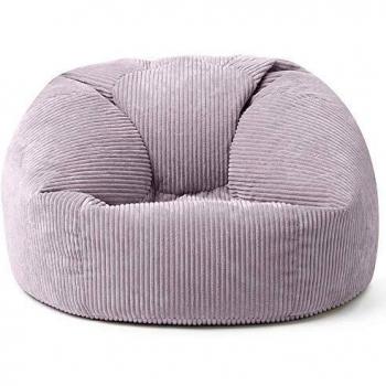 Pouf Clásico de Terciopelo Acanalado - ICON - Kingston - Lavanda - 85cm x 50cm