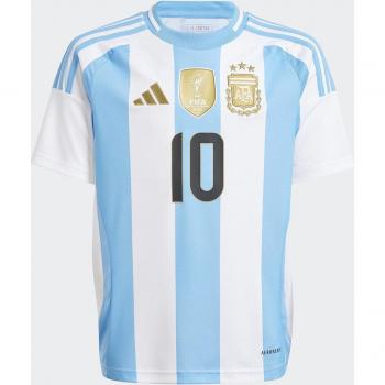 Camiseta de fútbol adidas 1ª equipación Argentina 2024 Messi infantil blanca