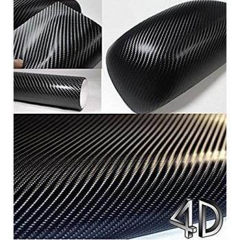 Vinilo adhesivo impermeable efecto fibra de carbono para forrar componentes de coche de 152 x 30 cm