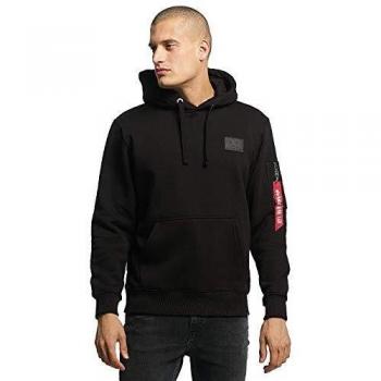 Alpha Industries Men's Black Back Print Hoodie - Sizes S to 3XL