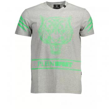 Plein Sport Gray Cotton T-Shirt - S