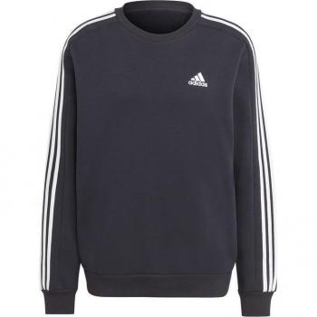 Adidas Men's Essentials 3 Stripe Sweatshirt - Size: Medium, Color: Black, Gender: Male