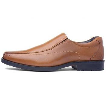 Hush Puppies Brody Men's Tan Leather Memory Foam Lace-Up Shoes, Size UK 10