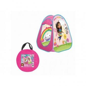 Tienda de campaña infantil pop-up Gabby's Dollhouse, 75x75x90 cm, licencia oficial, rejilla de ventilación, puerta enrollable