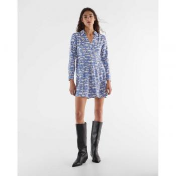 Vestido corto estampado de animales con cuello en pico by Compañía Fantástica