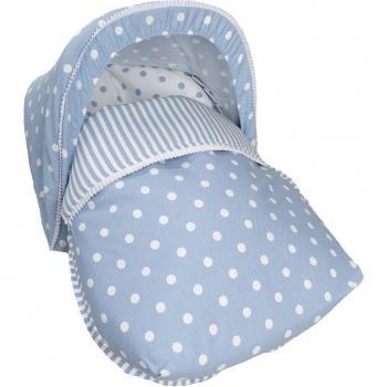 Saco universal Babyline para grupo 0 Carrusel azul con capota incluida y cubre arnés