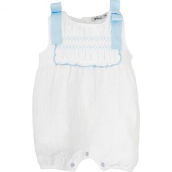 Pelele de bebé niña sin mangas en color celeste con lazos decorativos