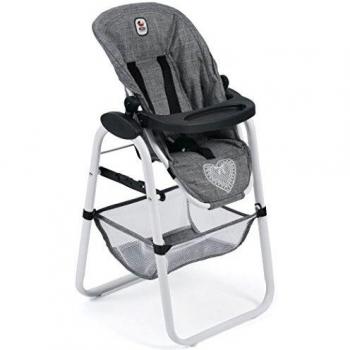 Trona para Muñecas Chic 2000, Silla Desmontable, Color Jeans Gris
