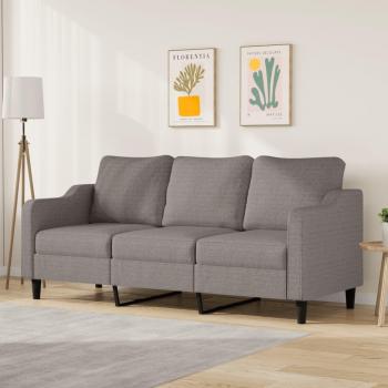 Sofá de 3 plazas Tortorora 180 cm en tela gris taupe