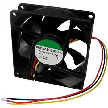 AERZETIX: Ventilador para PC ordenador de sobremesa 12V 80x80x25mm 87,55m3/h 34dBA 3000rpm 28AWG