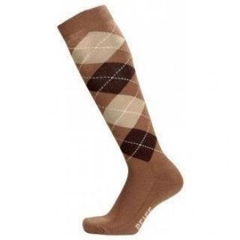 PFIFF - Calcetines de equitación, diseño a cuadros multicolor beige/braun Talla:37-39
