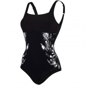 Speedo LunaLuxe Placement Bañador 1 Pieza, Mujer, Negro