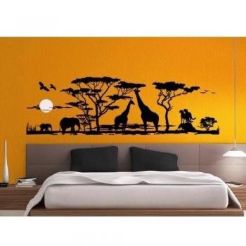 Gran Dora® w683 pared adhesivo de sabana africana Animales Salón Dormitorio, lavanda, 95 x 30 cm