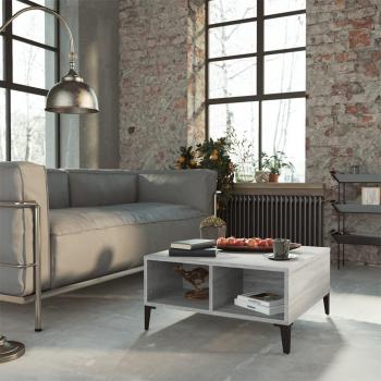 Mesa de centro Sonoma en aglomerado color gris 60x60x30 cm