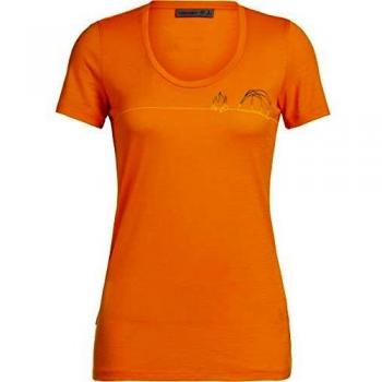 Icebreaker 150 Tech Lite Scoop Single Line Camp - Camiseta de Manga Corta para Mujer