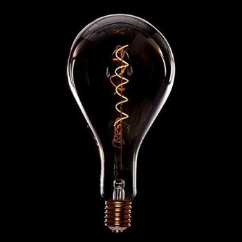 Greenice | Bombilla Vintage LED Dimable Ps160 Broadway Vortice 4W E27 Vidrio Ámbar | Blanco Cálido