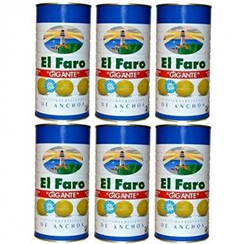 Aceitunas rellenas Gigantes El Faro 2 Kg.[PACK 6 UNIDADES]