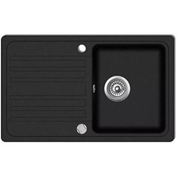 vidaXL Fregadero Reversible 1 Seno Escurridor Grafito Negro Cubeta Lavaplatos