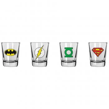 Set de Mini Vasos Logos Dc Comics, Cristal, Multicolor, 6.5x6.5x23 cm
