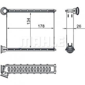 Radiador de calefacción MAHLE ORIGINAL AH 272 000S, tipo: radiador de calefacción, características: compatible con vehículos específicos, diseño optimizado para un calentamiento eficiente, fabricado con materiales de alta calidad para durabilidad