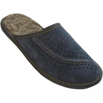 Bawal - Zapatillas de estar por casa de Piel para hombre negro negro, color azul, talla 42 EU