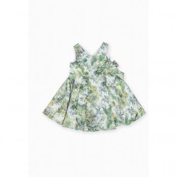 Vestido cruzado de niña con estampado de algodón