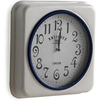 GEESE Reloj, Metal, Blanco y Azul, 6x35x35 cm