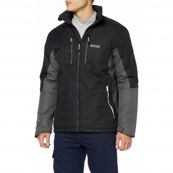 Regatta Fabens II - Chaqueta Impermeable y Transpirable con Capucha para Hombre, Hombre, Color Black/Magnet, tamaño 3XL