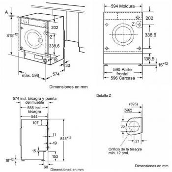 Siemens iQ700 WI14W542ES Lavadora Integrable 8 kg 1400 rpm Clase C