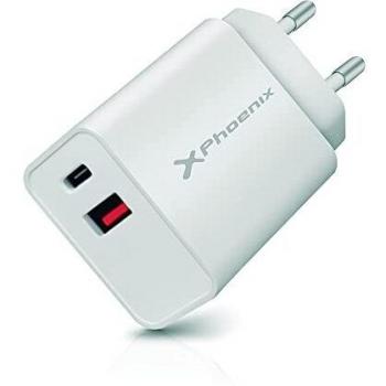 Phoenix Technologies - Cargador Dual de 20W Tipo C y USB de Carga Rapida