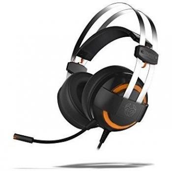 Krom Cascos Gaming KODE -NXKROMKDE - Auriculares con microfono, Sonido Envolvente 7.1, Altavoces 50mm, Diadema Ajustable, Micro Flexible, USB, Compatible PS4, PS5 y PC, Negro