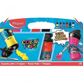 Maped 810010 - Tempera lista para usar colores primarios, Couleurs Primaires