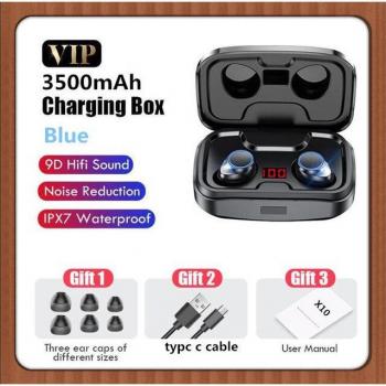 Auriculares TWS Bluetooth Inalámbricos 9D Estéreo Deportivos con Cargador de 3500mAh y Resistencia al Agua con Micrófono