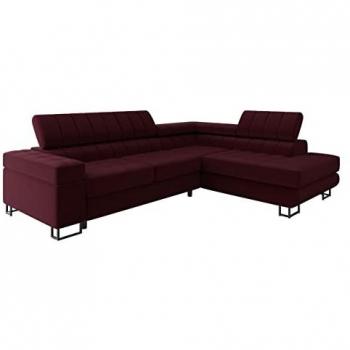 Sofá rinconero Comfivo 247, función de descanso, caja de ropa de cama, 271 x 203 x 71 cm
