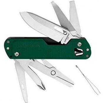 Leatherman Free T4 Multi-Tool Verde, Acero Inoxidable, Navaja Multiherramienta de Camping y Supervivencia con 12 Funciones, Hoja de Acero 420HC de 5.6 cm