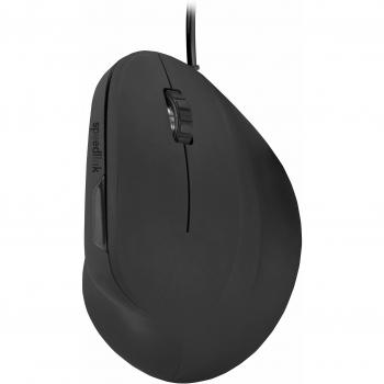Ratón Ergonómico Vertical USB Óptico 2400 DPI Negro Rubber PIAVO