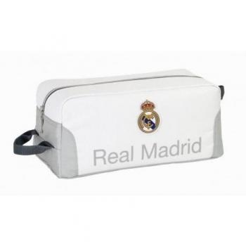 Safta 311284 Real Madrid Bolsa para Zapatos, Color Blanco y Gris