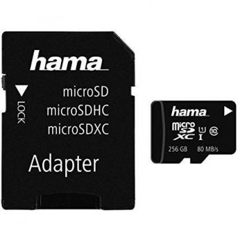 Tarjeta microSDXC 256GB Clase 10 UHS-I 80MB/s con Adaptador