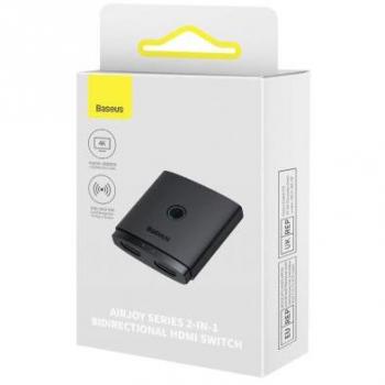 Baseus AirJoy Series 2-in-1 Bidirectional HDMI Switch with 1m Cable Cluster Black