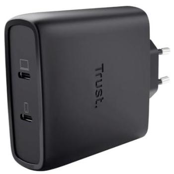 Cargador USB-C GaN Trust Maxo 100W 2 Puertos Negro